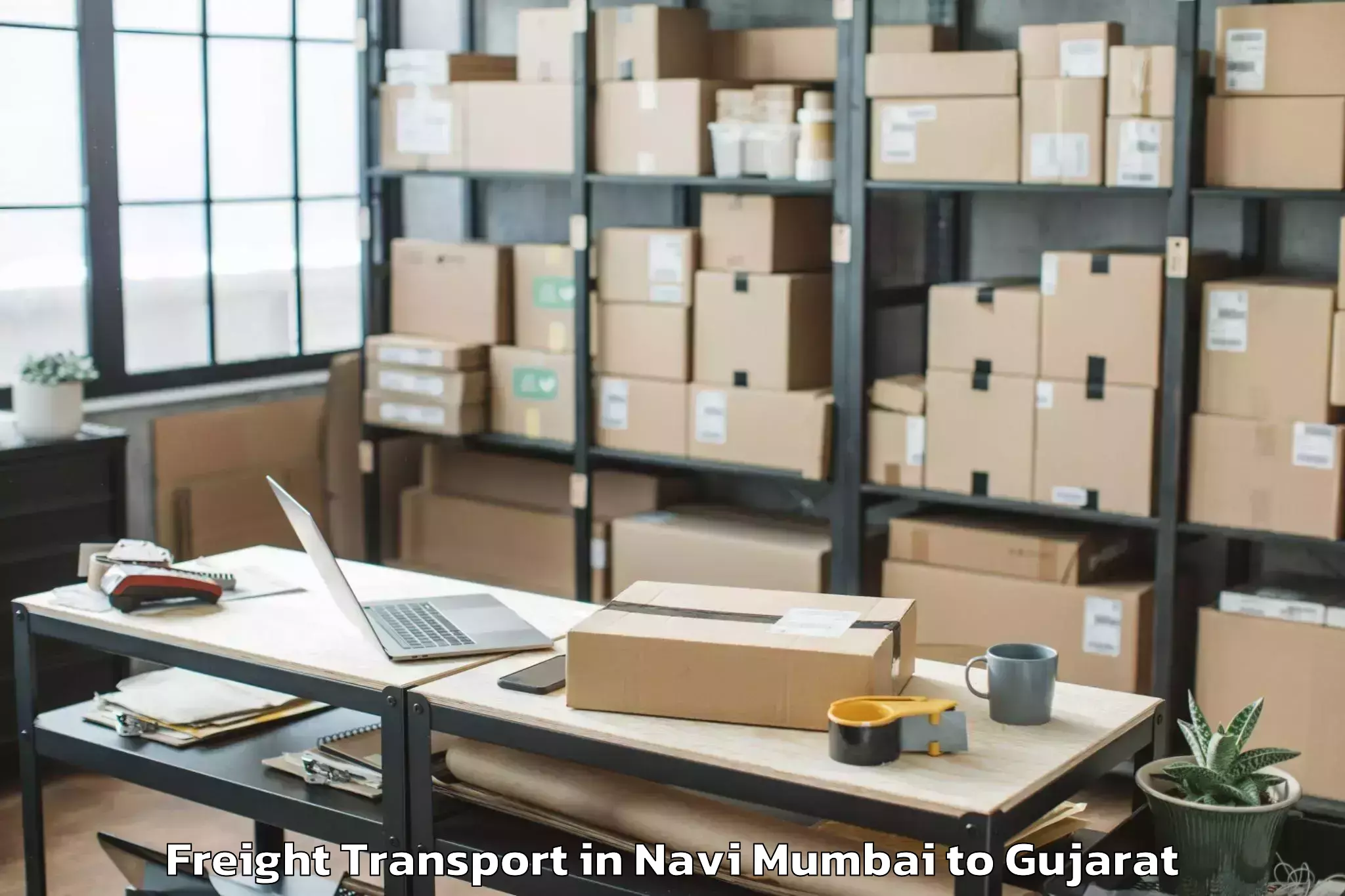 Hassle-Free Navi Mumbai to Nirma University Ahmedabad Freight Transport